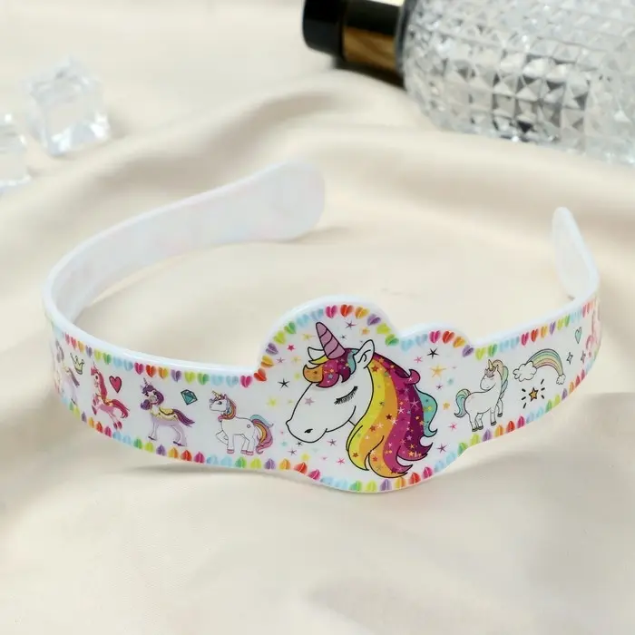 Ободок для волос «Счастливый единорог», 4.5 см, МИКС Ободок для волос «Счастливый единорог», 4.5 см, МИКС