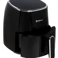 Аэрогриль Sakura SA-7684BK, 5 л, 1500 Вт, 8 программ, сенсорное управление, таймер, чёрный