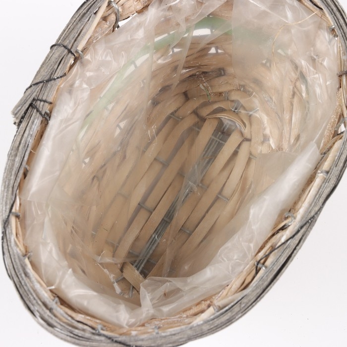 Кашпо плетёные овальное, 23x15х12см, натуральный Кашпо плетёные овальное, 23x15х12см, натуральный
