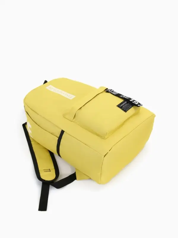 Рюкзак молодёжный на молнии, с карманами, размер 27&times;10&times;37.5 см, жёлтый