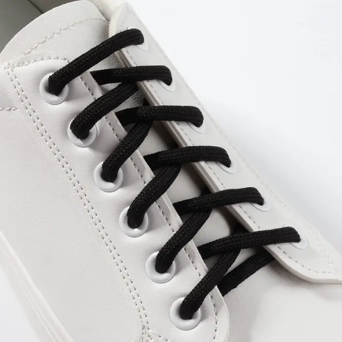 Шнурки для обуви, пара, круглые, d=5 мм, 110 см, чёрные