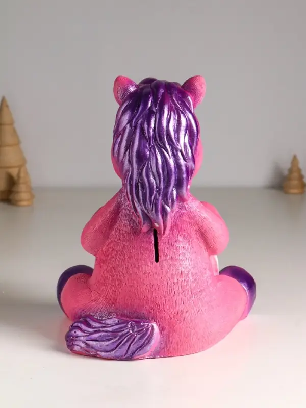 Копилка "Конь с подковой"  24 см, розовый