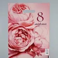 Пакет подарочный &laquo;В твой праздник 8 Марта&raquo;, полиэтиленовый с вырубной ручкой, 30&times;40 см, 50 мкм