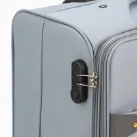 Чемодан на колёсах TEXTURA, кодовый замок, текстильный, с увеличением, 47&times;30&times;78 см, 28", серый