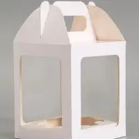 Кондитерская упаковка, коробка под кулич белая, с окном, 15&times;15&times;18 см