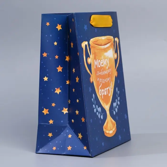 Пакет подарочный ламинированный, упаковка, «Брату», MS 18 х 23 х 10 см Пакет подарочный ламинированный, упаковка, «Брату», MS 18 х 23 х 10 см