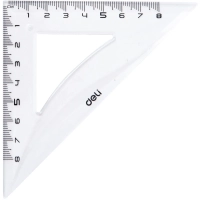 Набор чертежный Deli EG00412 средн:лин 20см,угольн 11 и8см,трансп12см,прозр