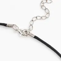 Кулон на шнурке &laquo;Дельфины&raquo;, цвет чернёное серебро на чёрном шнурке, 45 см