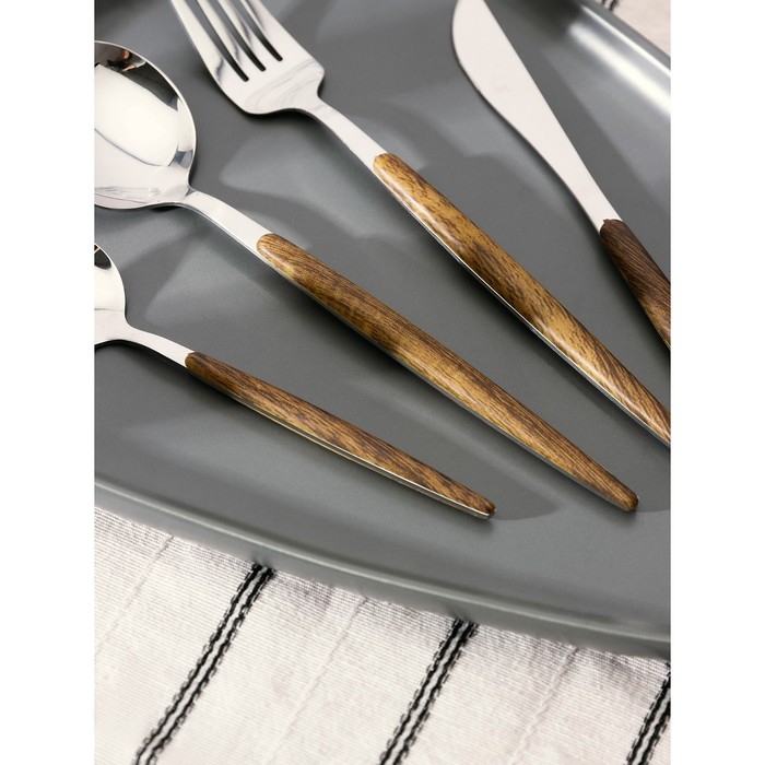 Столовые приборы из нержавеющей стали Magistro «Древо», 4 предмета, цвет металла серебряный Столовые приборы из нержавеющей стали Magistro «Древо», 4 предмета, цвет металла серебряный