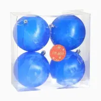 Ёлочные игрушки &laquo;Туман&raquo;, шары новогодние, d=10 см, набор 4 шт., синий