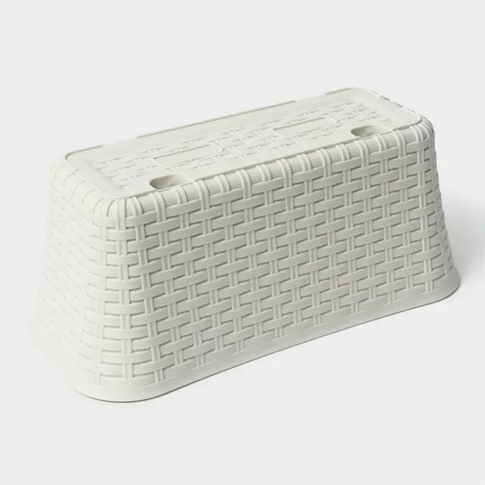 Ящик для цветов балконный &laquo;Ротанг&raquo;, 38.5 см, белый