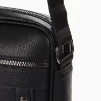 Сумка мужская, 21*7*25 см, отд на молнии, 2 н/карман, длин рег.ремень, черный