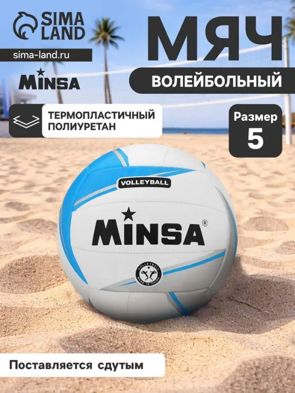 Мяч волейбольный MINSA, TPU, машинная сшивка, 18 панелей, р. 5