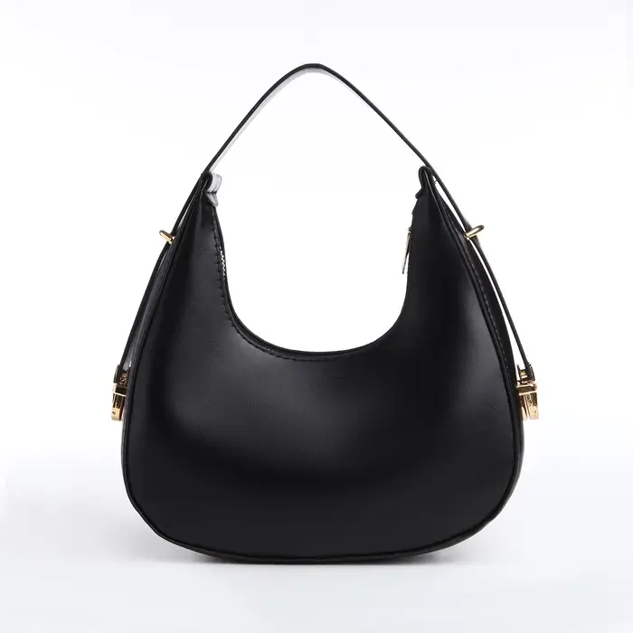 Сумка женская багет на молнии, 20.5&times;7&times;10.5 см, чёрная