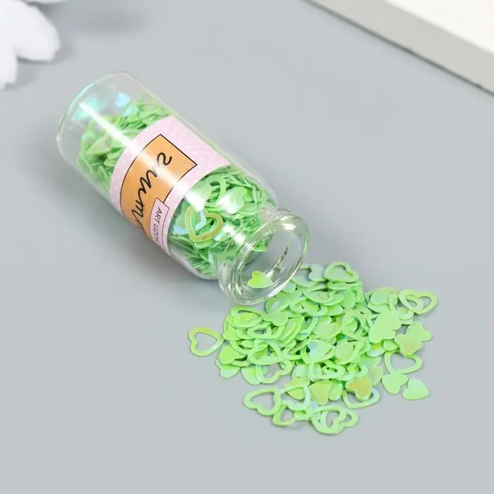 Глиттер в баночке "Сердечки. Перламутр" набор 6 гр МИКС 5х2х2 см