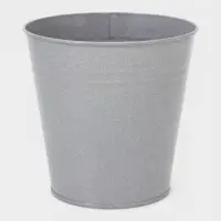 Вазон без ручек, 5 л, h=20.5 см, нержавеющая сталь, графитовый