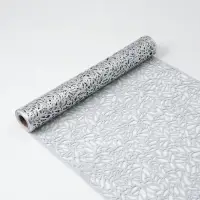Дорожка на стол Доляна &laquo;Манифик&raquo;, 30&times;150 см, серебряная