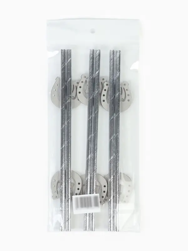 Трубочки для коктейля  Трубочки для коктейля "Подкова" серебряные, набор 6 шт.