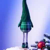 Фигура текстиль «Гном в зелёном» 54 см, 1 LED, от батареек AG13×3, свечение тёплое белое