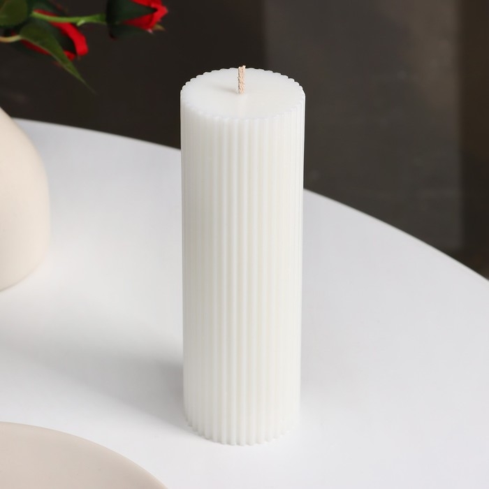 Свеча-цилиндр с гранями,5х15 см, белая, 10 ч Свеча-цилиндр с гранями,5х15 см, белая, 10 ч