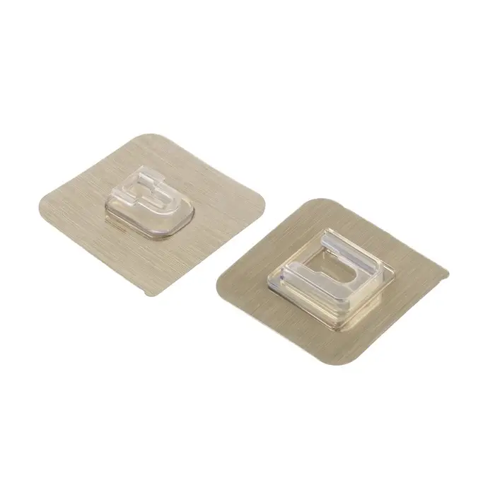 Комплект настенных держателей ТУНДРА с клейкой поверхностью, 60×60×10 мм, цвет никель