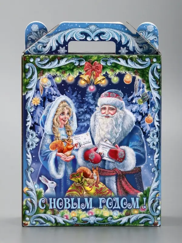 Подарочная новогодняя коробка «Новогодняя карусель», для сладких подарков, 16.8×7×25 см Подарочная новогодняя коробка «Новогодняя карусель», для сладких подарков, 16.8×7×25 см