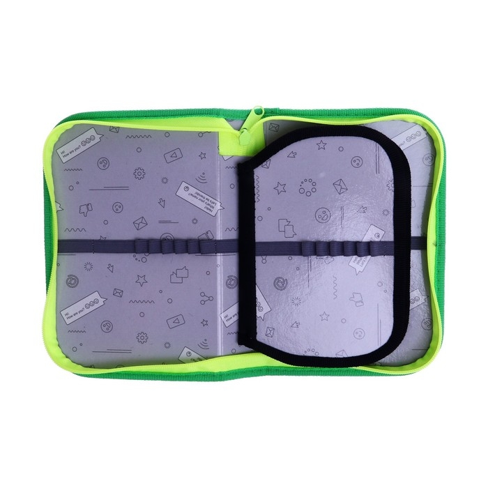 Пенал 3 секции, вкладка внутри, 140 х 210 х 40 мм, тканевый, Calligrata TOP Block Пенал 3 секции, вкладка внутри, 140 х 210 х 40 мм, тканевый, Calligrata TOP Block "Динозавр"