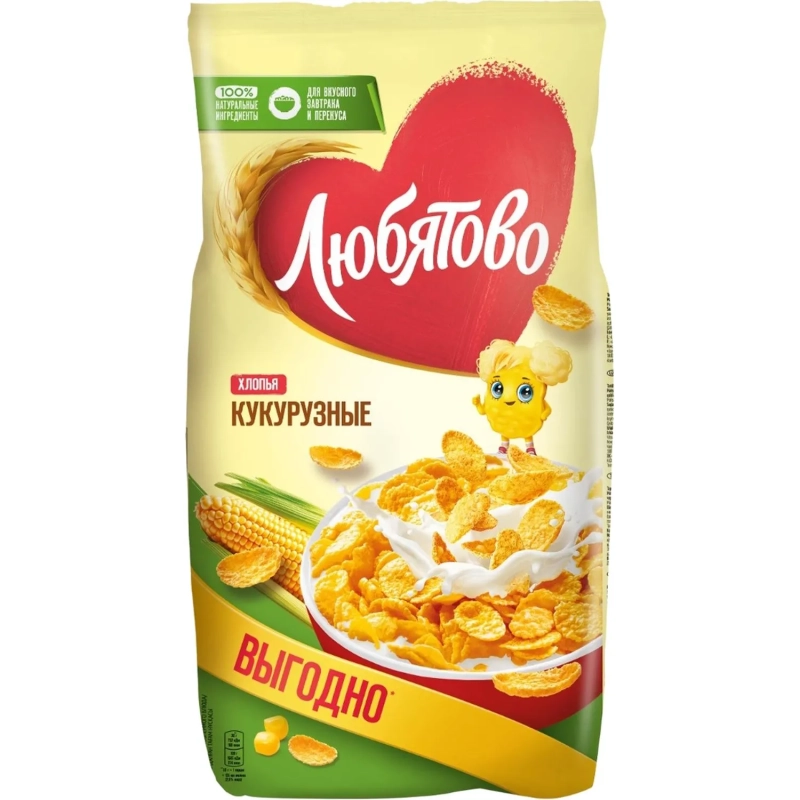 Хлопья   кукурузные Любятово, 600г