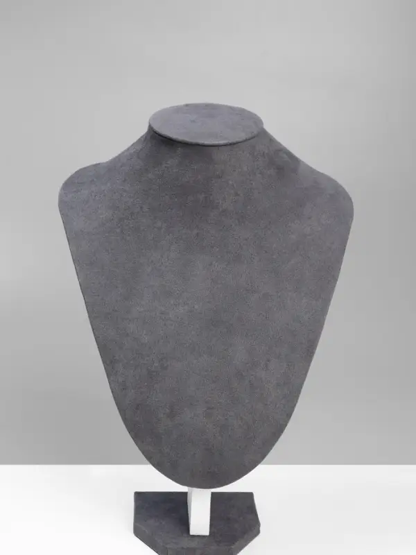 Бюст для украшений QF, 20&times;8&times;29 см, h=29 см, флок, серый графит