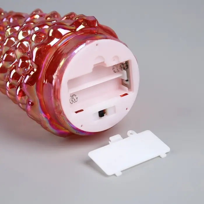 Светодиодная фигура &laquo;Ёлка красная&raquo;, 28&times;12 см, 10 LED, от батареек АААх2, свечение тёплое белое