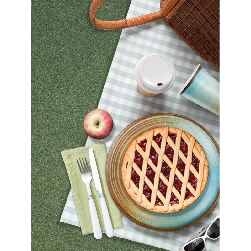 Набор тарелок (d=23 см) Голубая керамика, 6 шт., 30000869