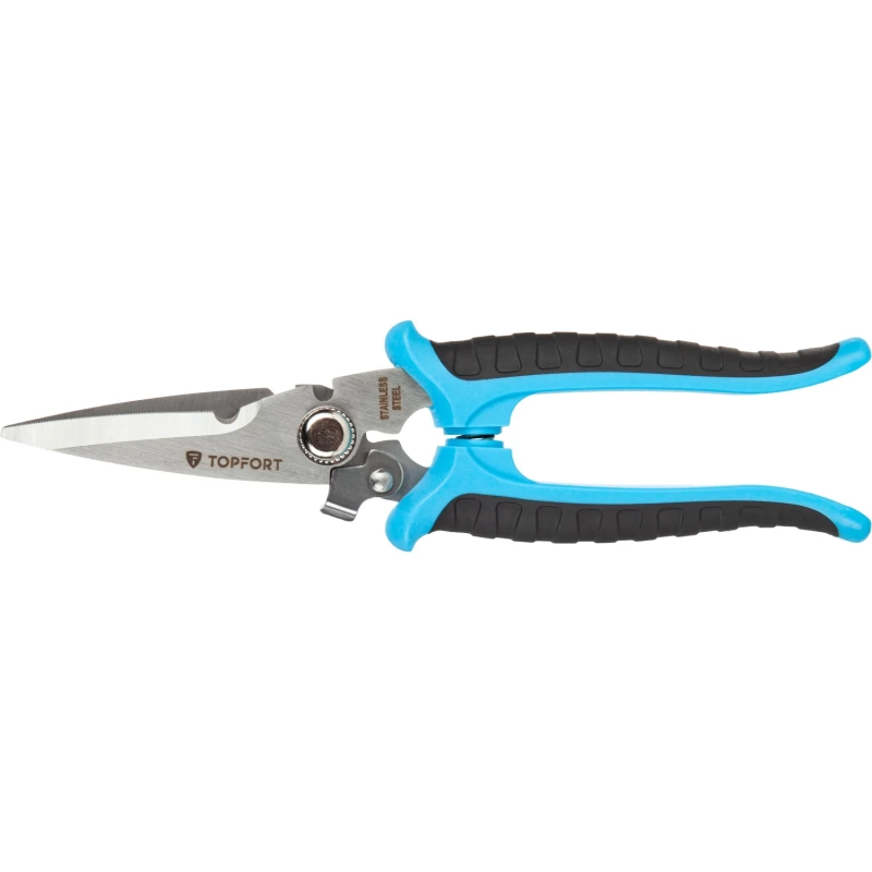 Ножницы по металлу Topfort 8 ручки прорезинованные, сталь