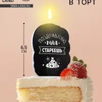 Свеча для торта «Поздравляю, ты стареешь», 6.5 см
