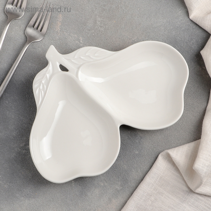 Менажница керамическая 2 ячейки «Груши», 25×19×3 см Менажница керамическая 2 ячейки «Груши», 25×19×3 см