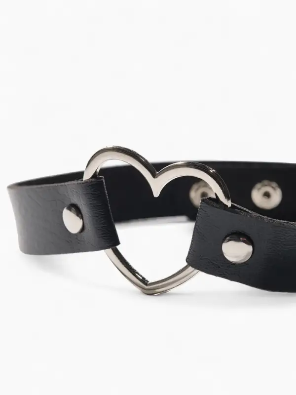 Чокер &laquo;Искушение&raquo;, сердце, чёрный в серебре, 40 см