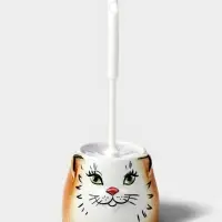 Ёршик для унитаза с подставкой «Кошка», фарфор, МИКС