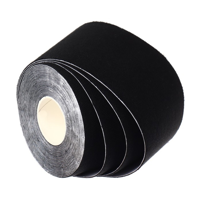 Кинезио-тейп, 5 см × 5 м, цвет чёрный Кинезио-тейп, 5 см × 5 м, цвет чёрный