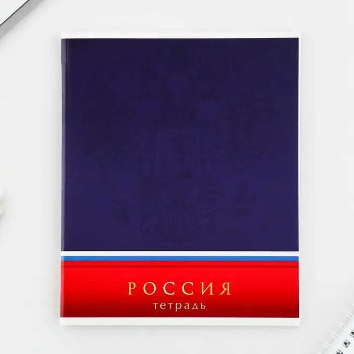 Тетрадь в клетку, 48 л., А5, на скрепке, блок №1 &laquo;Россия&raquo; МИКС