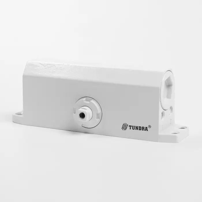 Доводчик дверной ТУНДРА d=60WW, до 60 кг, белый