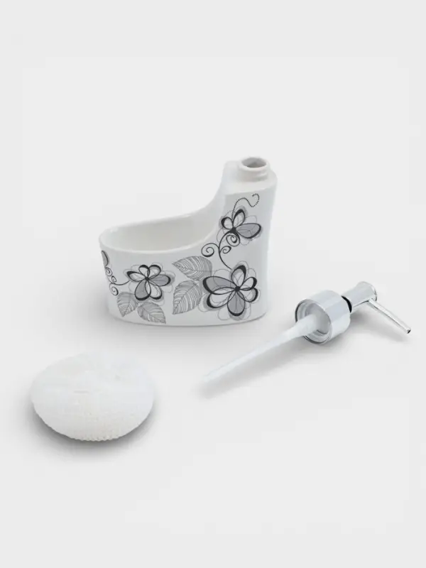 Дозатор для моющего средства с подставкой для губки Доляна &laquo;Романтика&raquo;, 250 мл