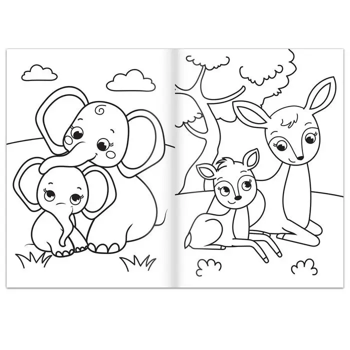 Раскраска «Кто чей малыш?», 16 стр., формат А4