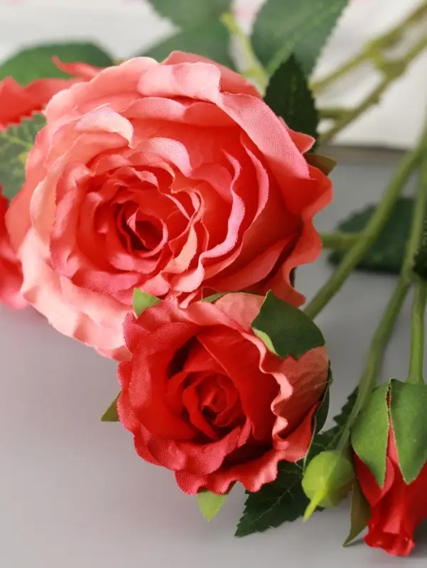 Цветы искусственные &laquo;Роза Августина галант&raquo;, d=6 см, h=55 см, персиковые