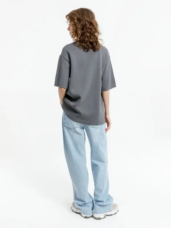 Джемпер с коротким рукавом Siluetti Volumica, серый, размер XS/S Джемпер с коротким рукавом Siluetti Volumica, серый, размер XS/S