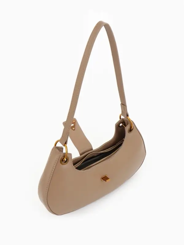 Сумка женская багет TEXTURA на молнии, 30&times;5&times;17 см, светло-коричневая