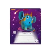 Тетрадь 18 листов в линейку, ErichKrause Cosmic Monsters, обложка мелованный картон, МИКС