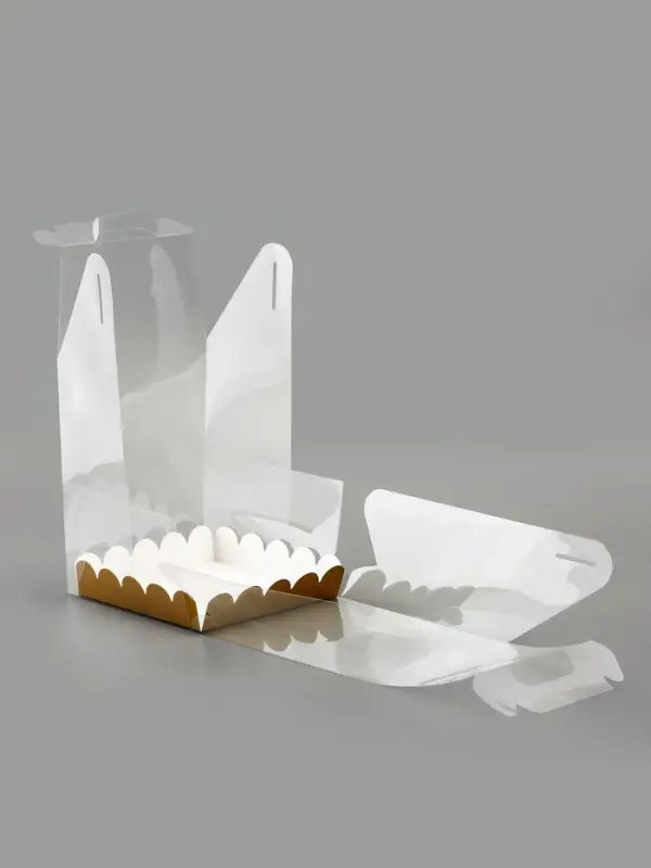 PVC Коробка для бенто - торта, прозрачная, 16&times;16&times;12 см