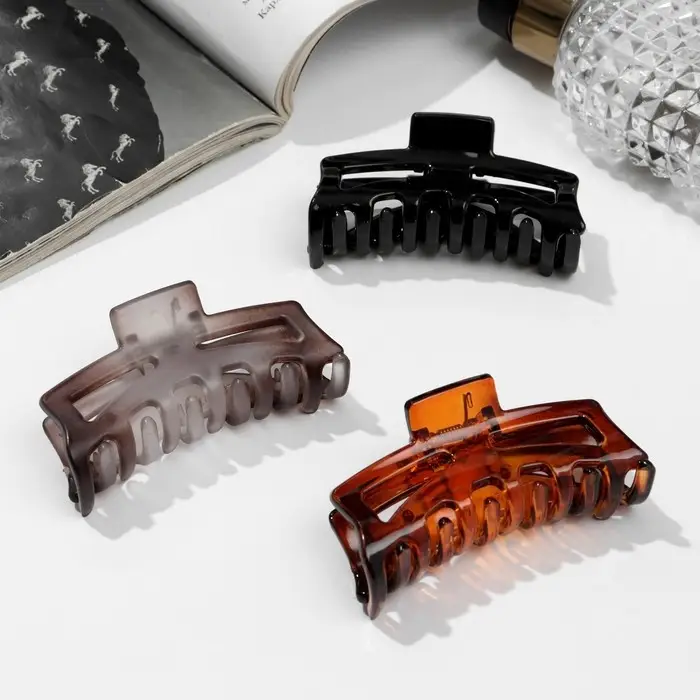 Крабик для волос «Глянец», геометрия прямой, 6.5 см, МИКС Крабик для волос «Глянец», геометрия прямой, 6.5 см, МИКС