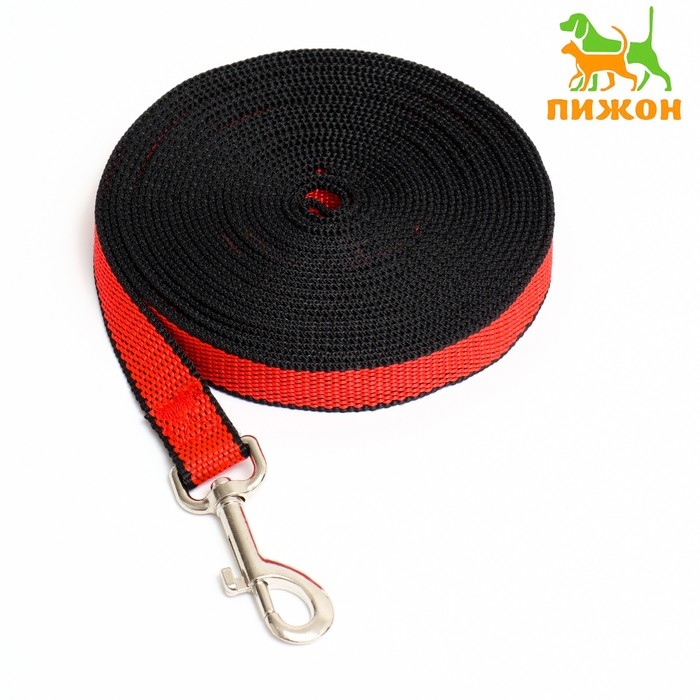 Поводок 7 м х 2 см, красно-чёрный Поводок 7 м х 2 см, красно-чёрный