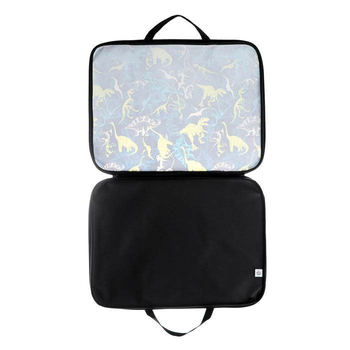 Папка для чертежей и рисунков А3, 470 х 350 х 20 мм, с ручками, текстильная, Calligrata Папка для чертежей и рисунков А3, 470 х 350 х 20 мм, с ручками, текстильная, Calligrata "Динозаврики"