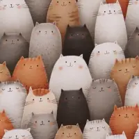 Бумага упаковочная глянцевая двухсторонняя &laquo;Коты&raquo;, 70&times;100 см